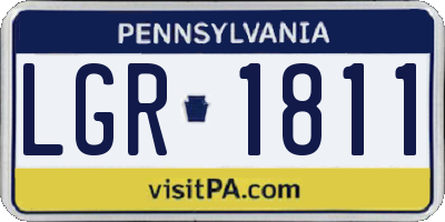 PA license plate LGR1811