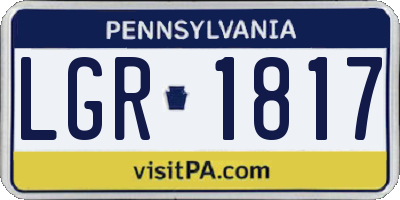PA license plate LGR1817