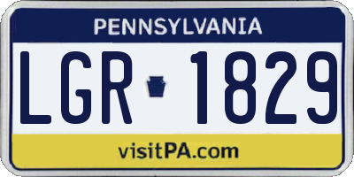 PA license plate LGR1829