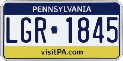 PA license plate LGR1845