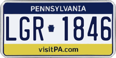 PA license plate LGR1846