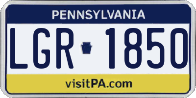PA license plate LGR1850