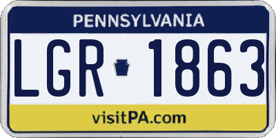 PA license plate LGR1863