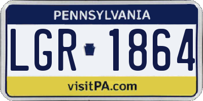 PA license plate LGR1864