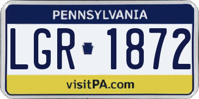 PA license plate LGR1872