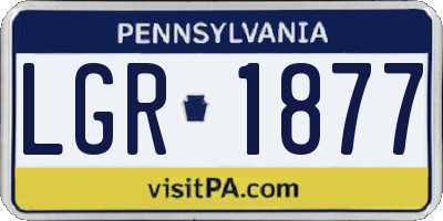 PA license plate LGR1877