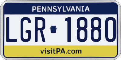 PA license plate LGR1880