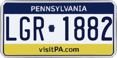 PA license plate LGR1882