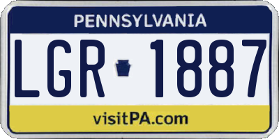 PA license plate LGR1887