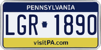 PA license plate LGR1890