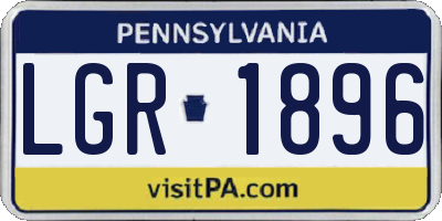 PA license plate LGR1896