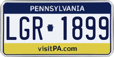 PA license plate LGR1899