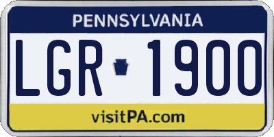 PA license plate LGR1900