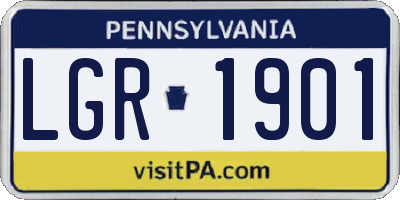 PA license plate LGR1901