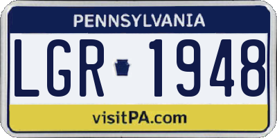 PA license plate LGR1948