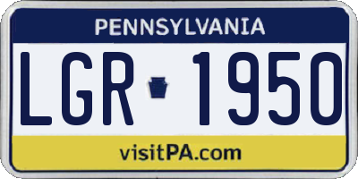 PA license plate LGR1950