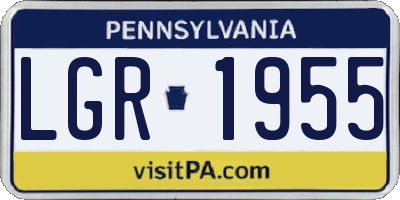 PA license plate LGR1955