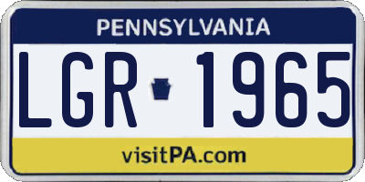 PA license plate LGR1965
