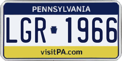 PA license plate LGR1966