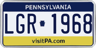 PA license plate LGR1968