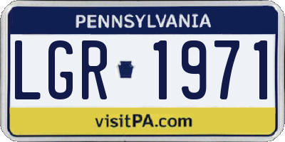 PA license plate LGR1971