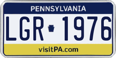 PA license plate LGR1976