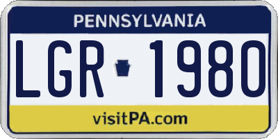 PA license plate LGR1980
