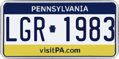 PA license plate LGR1983