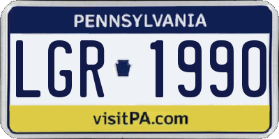 PA license plate LGR1990