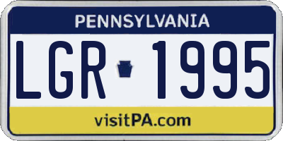 PA license plate LGR1995