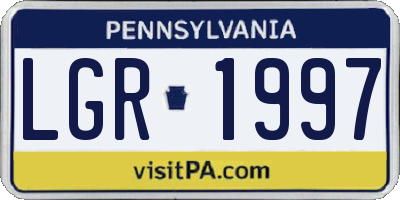 PA license plate LGR1997