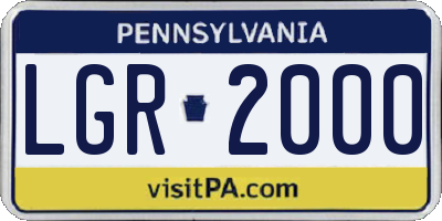 PA license plate LGR2000