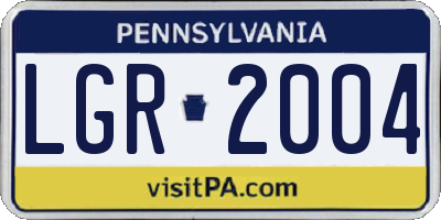 PA license plate LGR2004