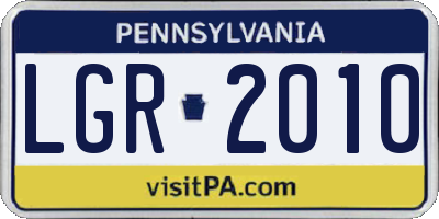 PA license plate LGR2010