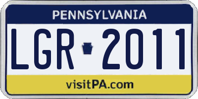 PA license plate LGR2011