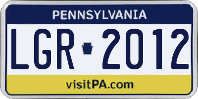 PA license plate LGR2012