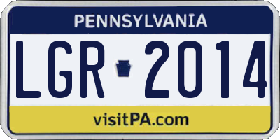 PA license plate LGR2014