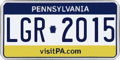 PA license plate LGR2015