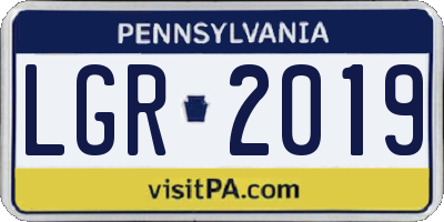 PA license plate LGR2019