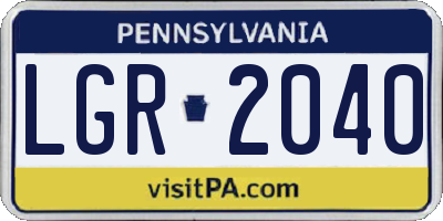 PA license plate LGR2040