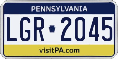 PA license plate LGR2045