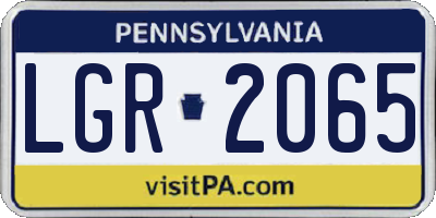 PA license plate LGR2065