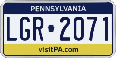 PA license plate LGR2071