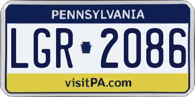 PA license plate LGR2086