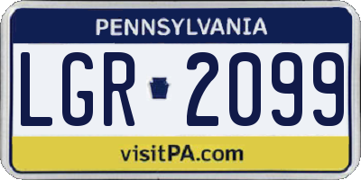 PA license plate LGR2099