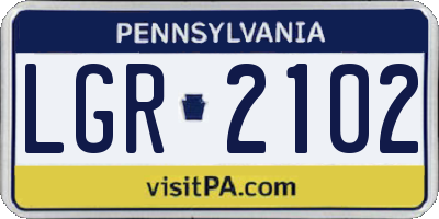 PA license plate LGR2102