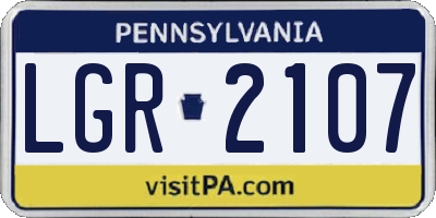 PA license plate LGR2107