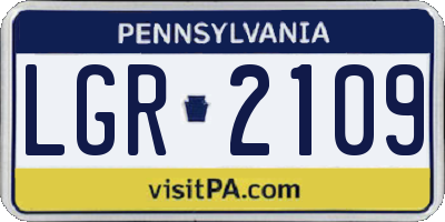 PA license plate LGR2109