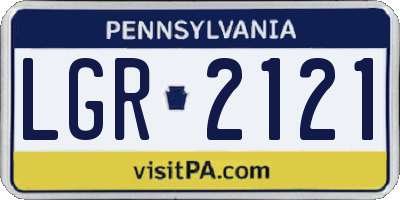 PA license plate LGR2121