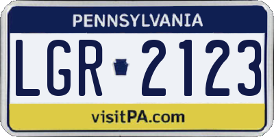 PA license plate LGR2123